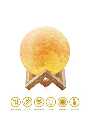 Bukela 3D Printing Multicolour Moon Lunar Night Lamp
