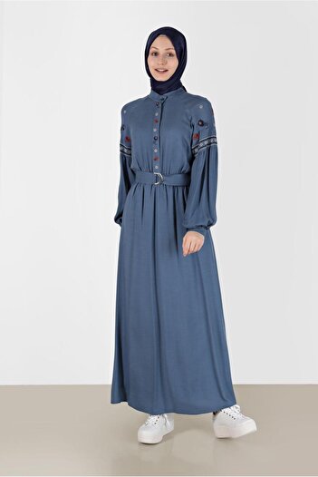 Alvina ROCHIE CU PĂSĂRĂ CU NASTURĂ CU DETALII DE BRODERIE 42387