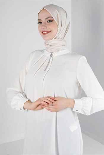 Alvina STONE DETAILED PLEATED TUNIC 43586