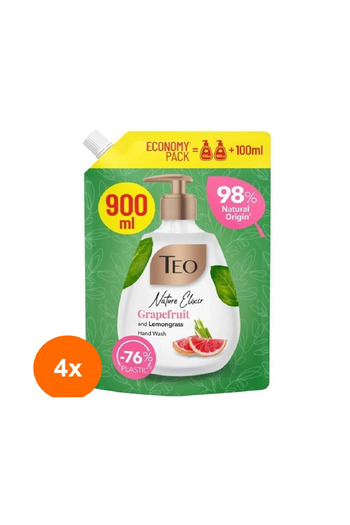 Teo Nature Elixir Soap Grapefruit and Lemongrass reserve 4 x 900 ml