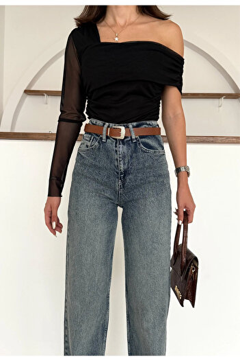 rimas Classic Yüksek Bel Kemerli Jean