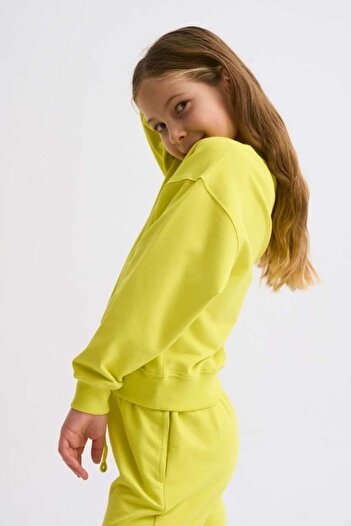 THERECOLOR Sarı Organik Sweatshirt Kız Çocuk Uzun Kollu