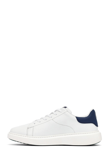 Derimod Men's White Lace-Up Thick Soled Leather Sneaker 25Wfd685318