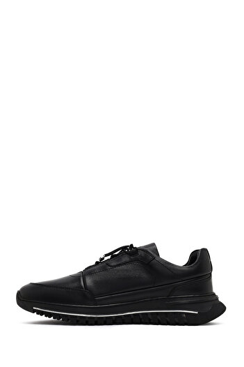 Derimod Men's Black Lace-Up Thick Soled Leather Casual Sneaker 25Wfd622318