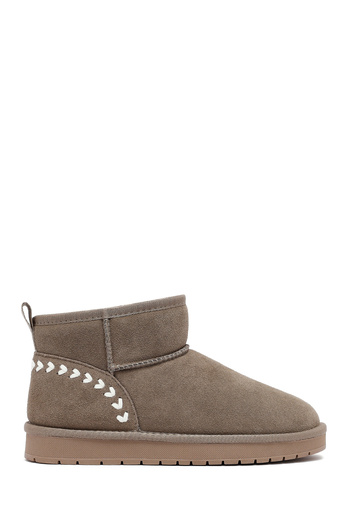 Derimod Women's Mink Fur Suede Leather Teddy Boots 25Wfd478010