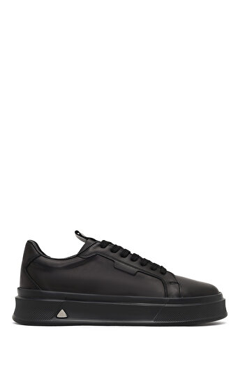 Derimod Men's Black Lace-Up Thick Sole Leather Sneaker 25Wfd611518