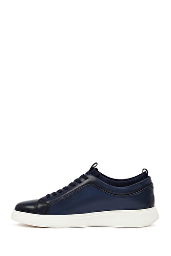 Derimod Men's Navy Blue Lace-Up Thick Soled Leather Sneaker 25Wfd693618