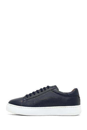 Derimod Men's Navy Blue Lace-Up Thick Soled Leather Sneaker, Winter Sports Shoes 25Wfd8240Ft