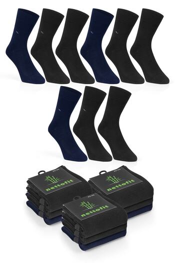 nettofit Pack of 9 Men's Seamless Bamboo Seasonal Socks