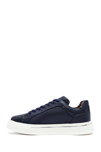 Derimod Men's Navy Blue Lace-Up Thick Soled Leather Sneaker 25Wfd685218