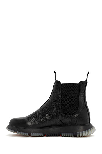 Derimod Men's Black Leather Casual Chelsea Boots 25Wfd6802Ft