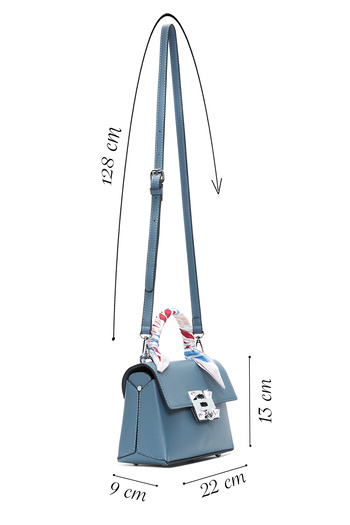 Derimod Geantă mini crossbody cu curea lungă albastră pentru femei, cu accesorii 25ABD280518