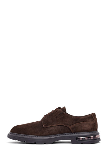 Derimod Men's Brown Lace-Up Thick Soled Suede Leather Casual Shoes 25Wfd632510