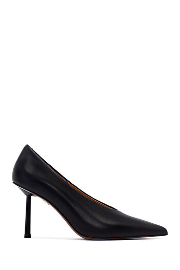 Derimod Women's Black Thin Heeled Leather Stiletto, High Heel Shoes 25Afd100618
