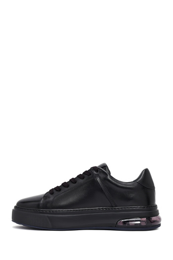 Derimod Men's Black Lace-Up Thick Soled Leather Sneaker, Winter Sports Shoes 25Wfd630918