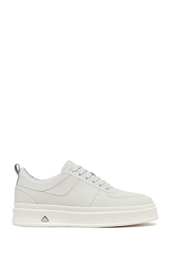 Derimod Men's White Lace-Up Thick Soled Leather Sneaker, Winter Sports Shoes 25Wfd612318