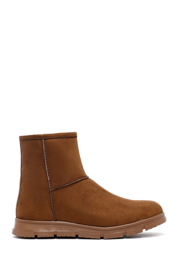 Derimod Women's Tan Zippered Suede Teddy Boots 25Wfe250910