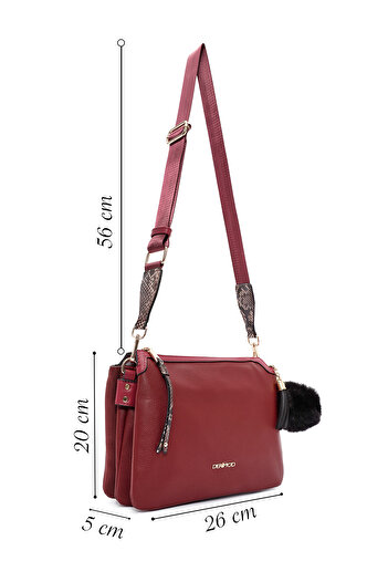 Derimod Geantă de damă Bordeaux cu detalii accesorii 25WBD2460FT