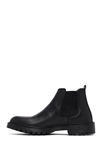 Derimod Men's Black Leather Casual Chelsea Boots 25Wfd6816Ft