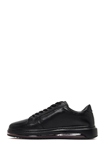 Derimod Erkek Siyah Bağcıklı Kalın Tabanlı Deri Sneaker,Kışlık Spor Ayakkabı 25WFD631018