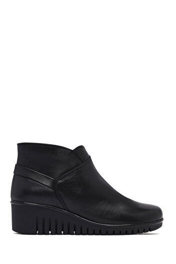 Derimod Women's Black Zippered Leather Comfort Boots 25Wfd411018