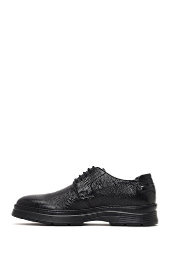 Derimod Men's Black Lace-Up Thick Soled Leather Casual Shoes 25Wfd6326Ft