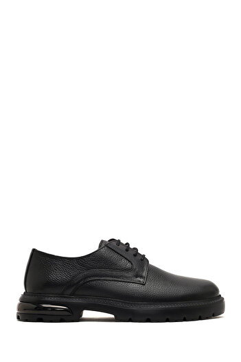 Derimod Men's Black Lace-Up Thick Sole Leather Casual Shoes 25Wfd6755Ft