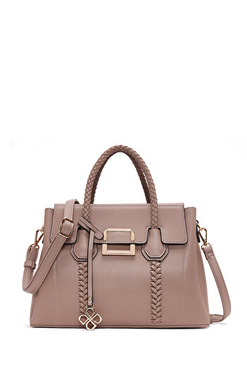 Derimod Women's Mink Long Strap Knitted Detailed Shoulder Bag 25Wbd2832Ft
