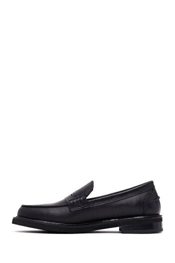 Derimod Women's Black Leather Masculine Loafer, Winter Shoes 25Afd260318
