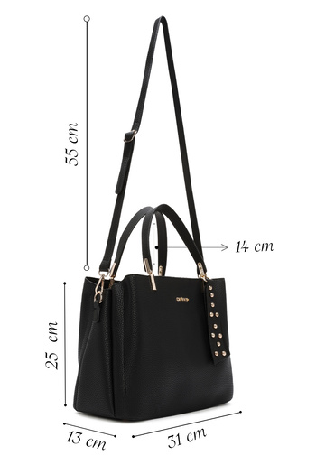 Derimod Women's Black Long Strap Accessory Detailed Shoulder Bag 25Wbd2009Ft