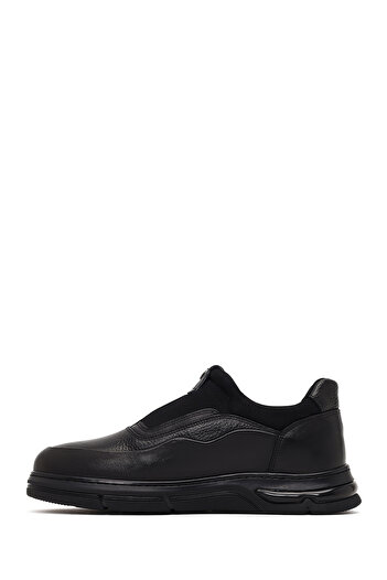 Derimod Men's Black Lace-Up Thick Sole Leather Casual Sneaker, Winter Sports Shoes 25Wfd677714