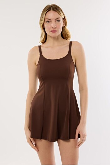 AYYILDIZ 49630 Кафяв бански с пола