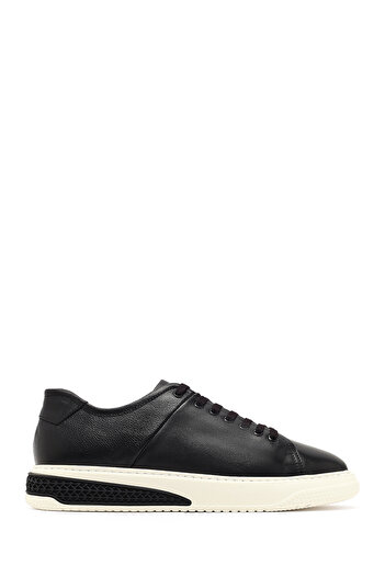 Derimod Men's Black Lace-Up Thick Soled Leather Sneaker, Winter Sports Shoes 25Wfd631118