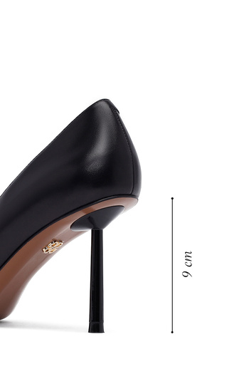 Derimod Women's Black Thin Heeled Leather Stiletto, High Heel Shoes 25Afd100918