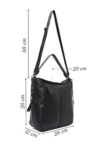 Derimod Women's Black Long Strap Shoulder Bag 25Wbd2477Ft