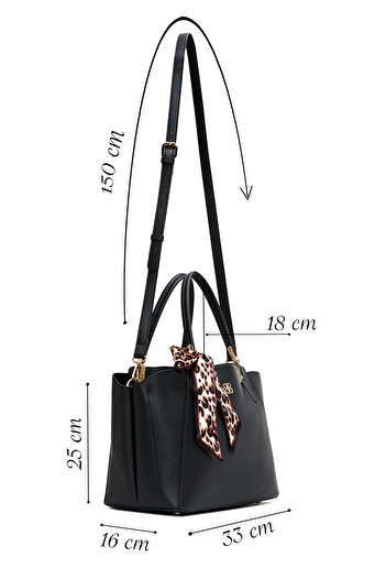 Derimod Women's Black Long Strap Accessorized Shoulder Bag 25Abd270318