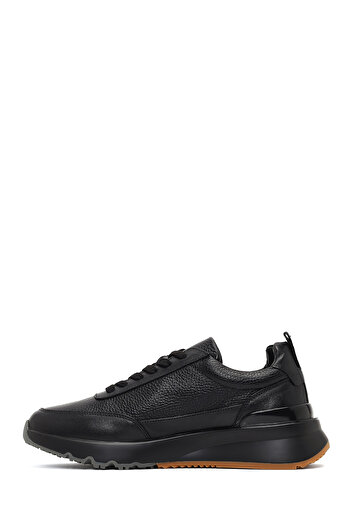 Derimod Erkek Siyah Bağcıklı Kalın Tabanlı Deri Sneaker,Kışlık Spor Ayakkabı 25WFD611714