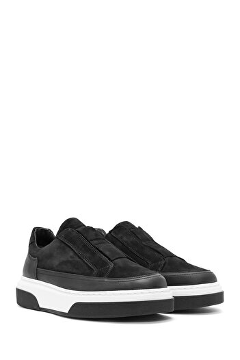 Derimod Erkek Siyah Kalın Tabanlı Süet Deri Sneaker,Kışlık Spor Ayakkabı 25WFD641310