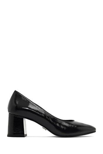 Derimod Women's Black Thick Heeled Leather Shoes 25Afd162016