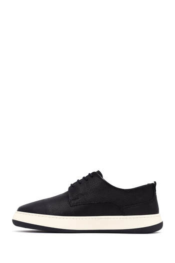 Derimod Men's Black Lace-Up Thick Sole Leather Casual Shoes 25Wfd6752Ft