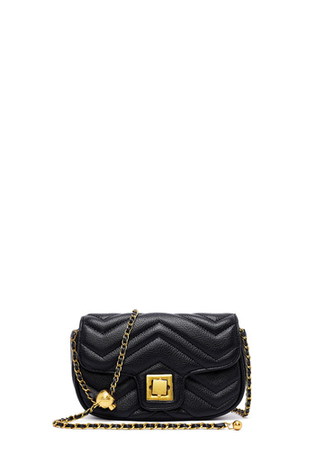 Derimod Women's Black Long Strap Quilted Mini Crossbody Bag 25Abd2430Kp