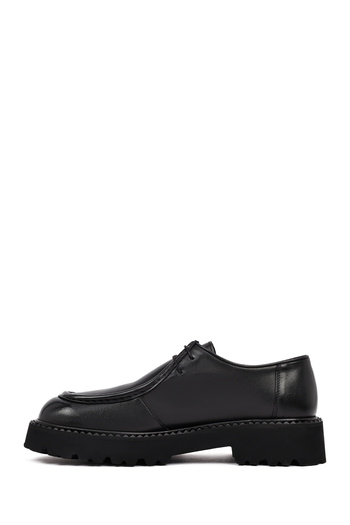 Derimod Men's Black Lace-Up Thick Sole Leather Casual Shoes 25Wfd828118