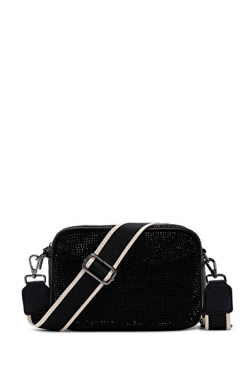 Derimod Women's Black Long Strap Stone Mini Crossbody Bag 25Abd2409Ts