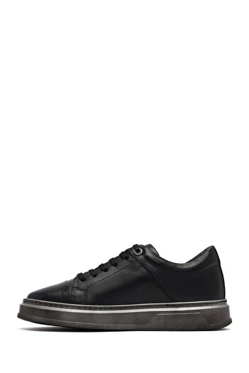 Derimod Men's Black Lace-Up Leather Sneaker, Winter Sports Shoes 25Wfd654318