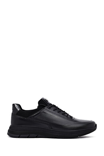 Derimod Men's Black Lace-Up Leather Casual Sneaker, Winter Sports Shoes 25Wfd650014