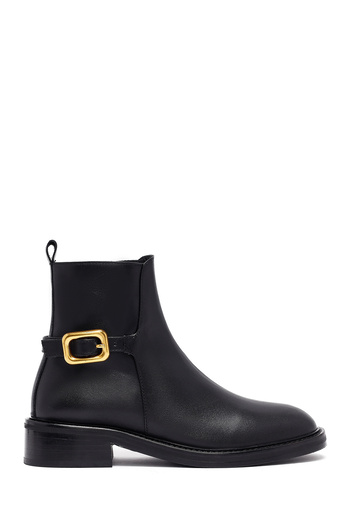 Derimod Women's Black Zippered Leather Boots 25Wfd153618
