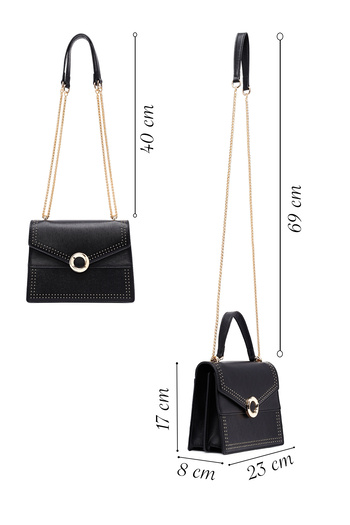 Derimod Women's Black Long Strap Classic Shoulder Bag 25Abd261618