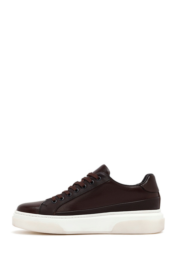 Derimod Men's Brown Lace-Up Thick Sole Leather Sneaker, Winter Sports Shoes 25Wfd610918