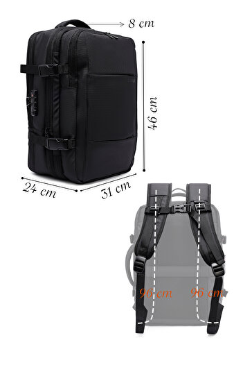 Derimod D-Pack Unisex Black Fabric Backpack 24Wbd30236F