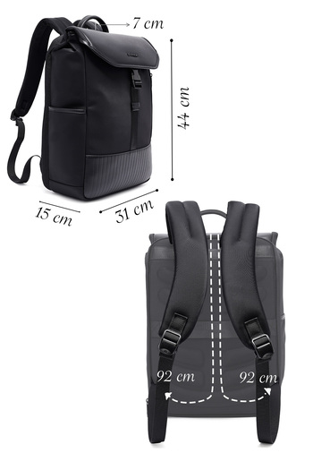 Derimod D-Pack Unisex Black Leather Backpack 24Wbd302614